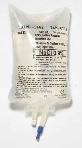 Normal Saline 0 9 Sodium Chloride 500ml Bag For Injection Usp