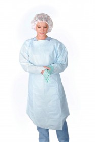 Isolation Gown Disposable Regular Size Impervious Polyethylene Latex ...