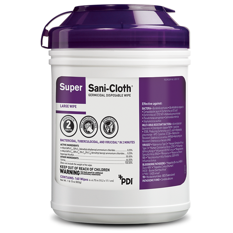 Sani cloth Super Germicidal Disposable Wipe 6 x7 160 Per Container 