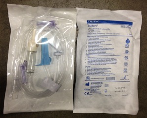Iv Administration Tubing Set Needleless W/ Rotating Male Luer Lock 110″  Length Sterile « Medical Mart