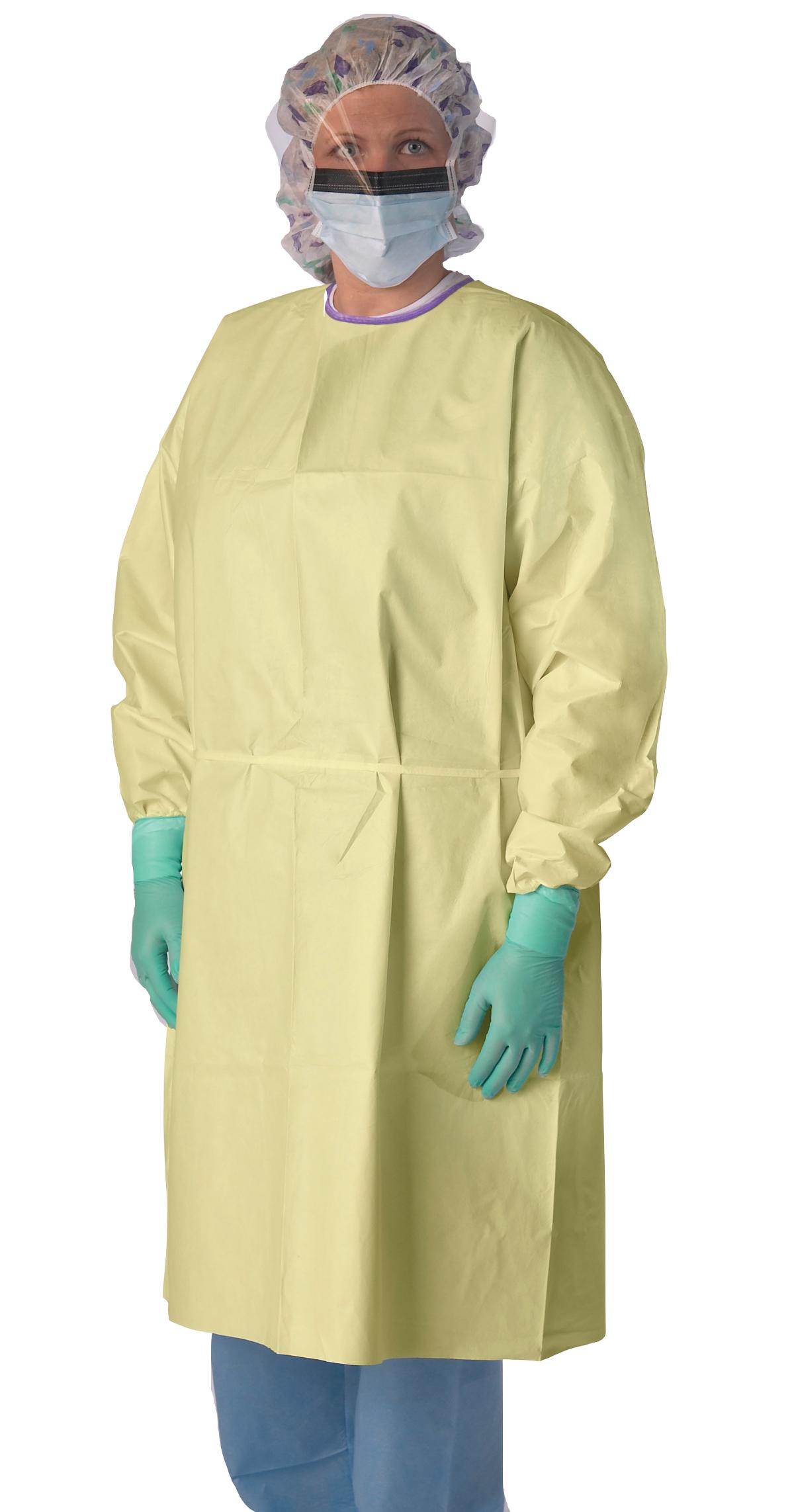 Isolation Gown Disposable Aami Level 3 Sms Material With Elastic Cuffs